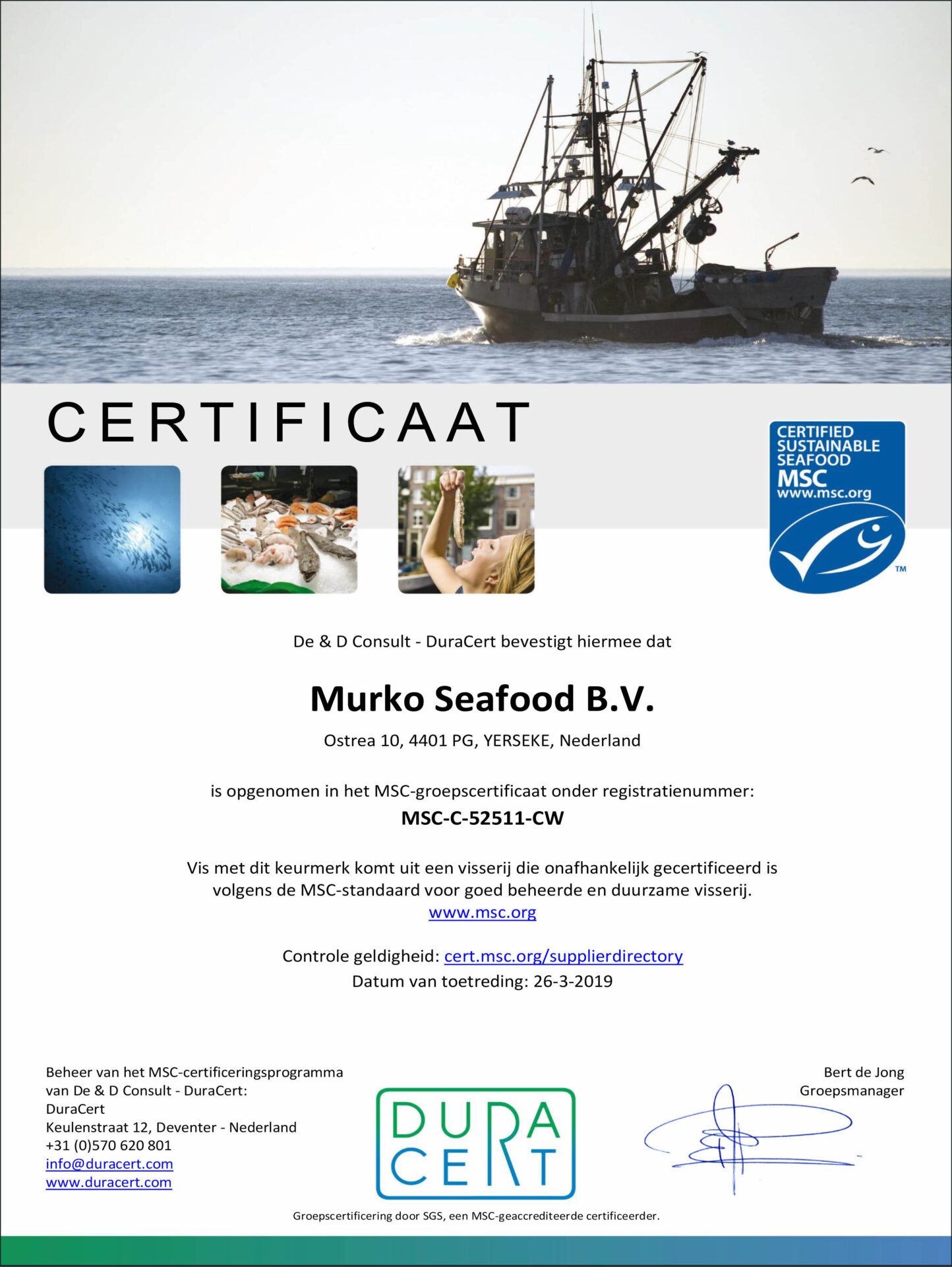 Certificeringen - Murko Seafood